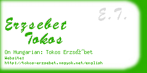 erzsebet tokos business card